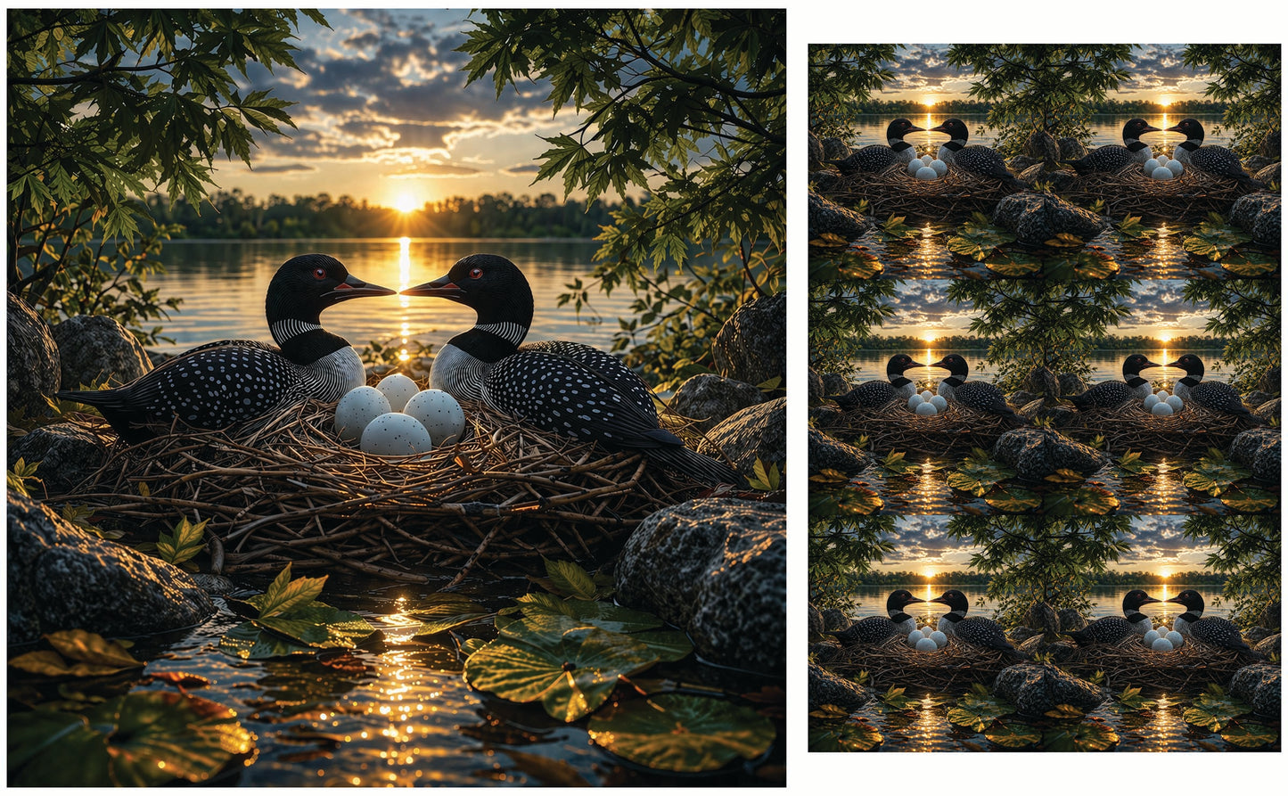 DecoCraft - Studio 1375 - Scenic Tiles Series - Golden Hour Loon Nest