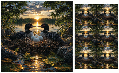 DecoCraft - Studio 1375 - Scenic Tiles Series - Golden Hour Loon Nest