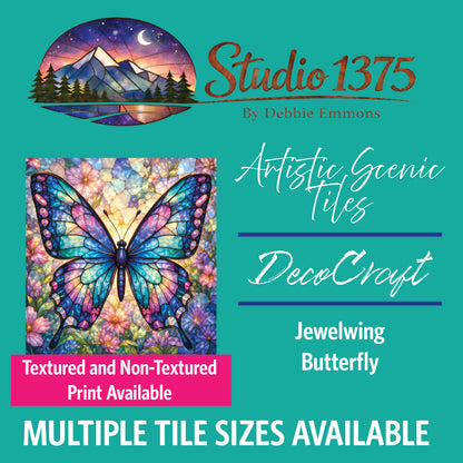 DecoCraft - Studio 1375 - Elevated Scenic Tiles Series - Jewelwing Butterfly