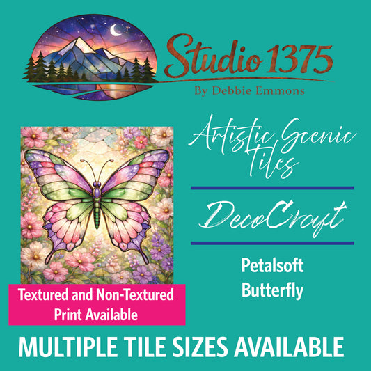 DecoCraft - Studio 1375 - Elevated Scenic Tiles Series - Petalsoft Butterfly
