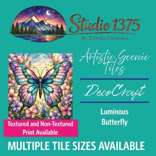 DecoCraft - Studio 1375 - Elevated Scenic Tiles Series - Luminous Butterfly