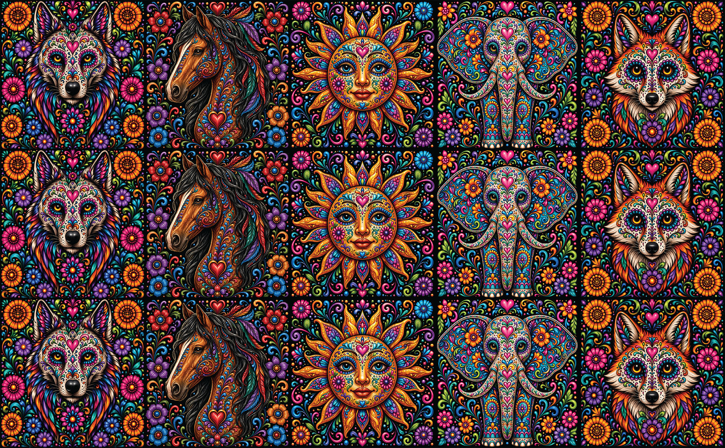 DecoCraft - Studio 1375 - Scenic Tiles Series - Radiant Vida - Sugar Skull Assortment Vol 2