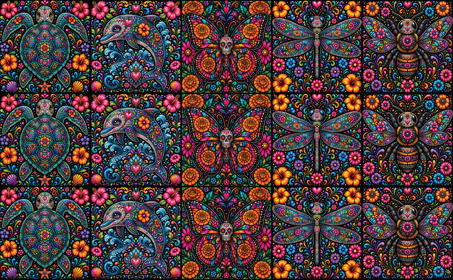 DecoCraft - Studio 1375 - Scenic Tiles Series - Radiant Vida - Sugar Skull Assortment Vol 3
