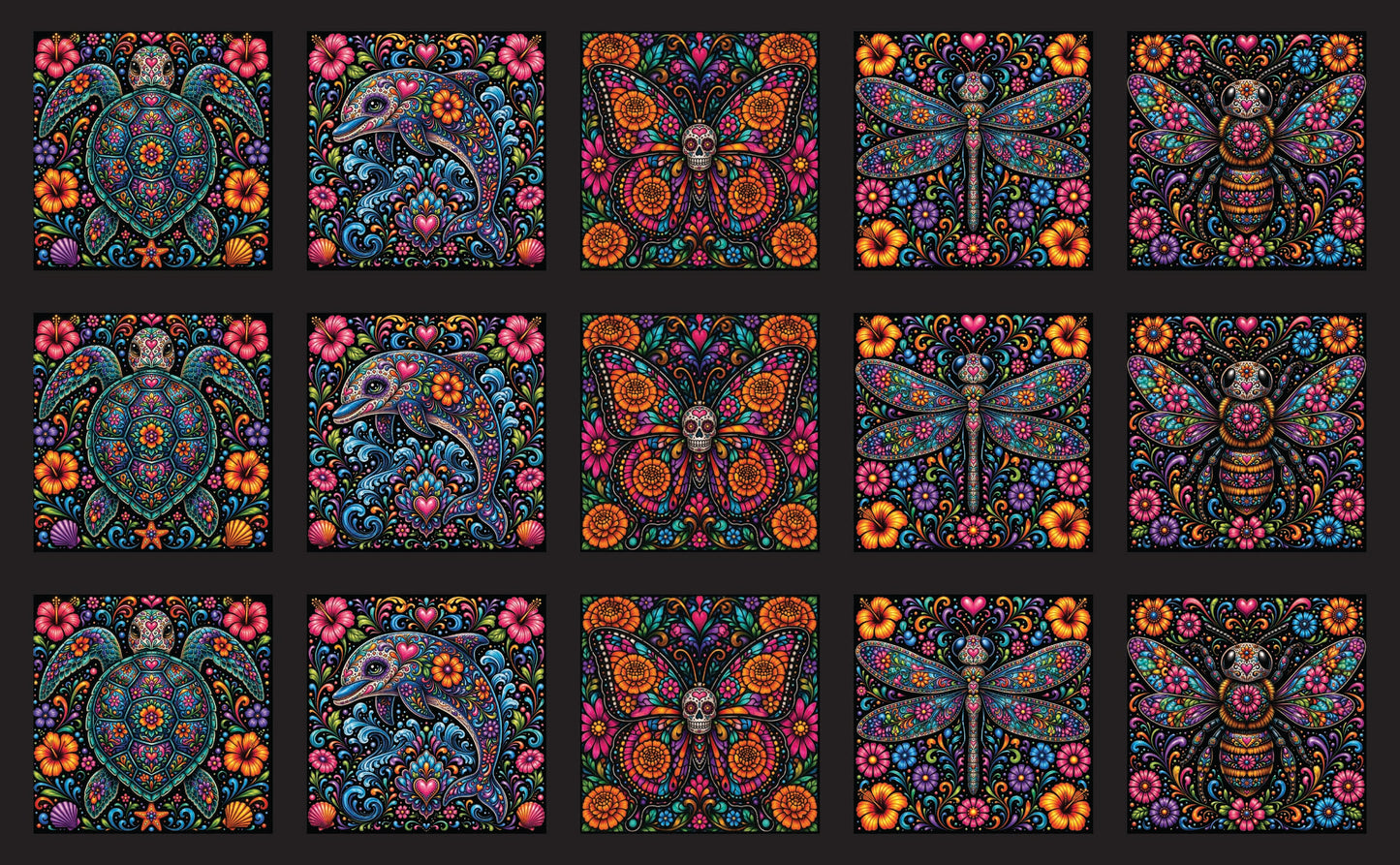 DecoCraft - Studio 1375 - Scenic Tiles Series - Radiant Vida - Sugar Skull Assortment Vol 3
