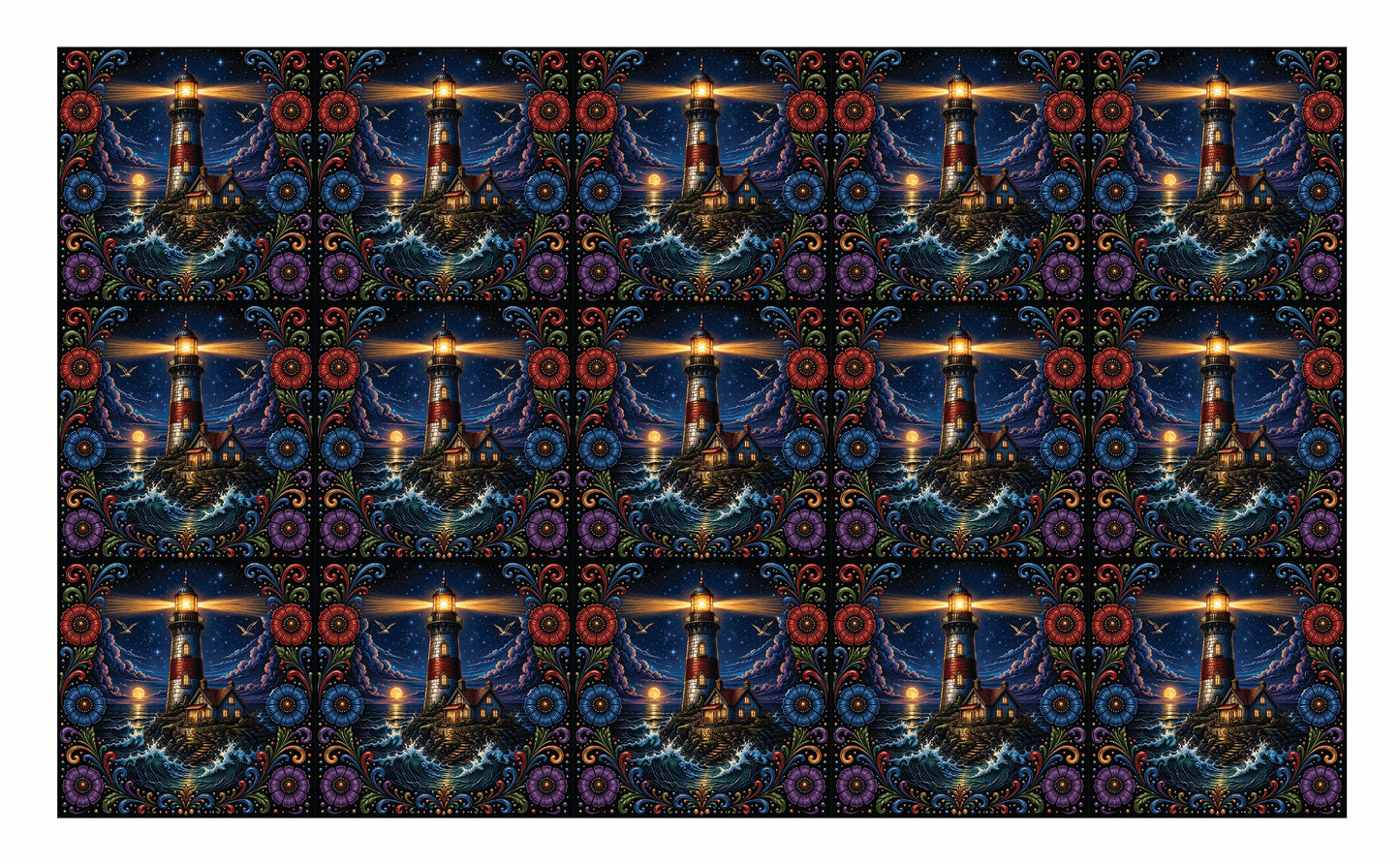 DecoCraft - Studio 1375 - Scenic Tiles Series - Radiant Vida Lighthouse