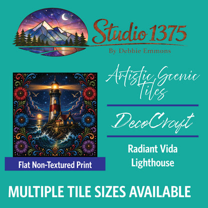 DecoCraft - Studio 1375 - Scenic Tiles Series - Radiant Vida Lighthouse