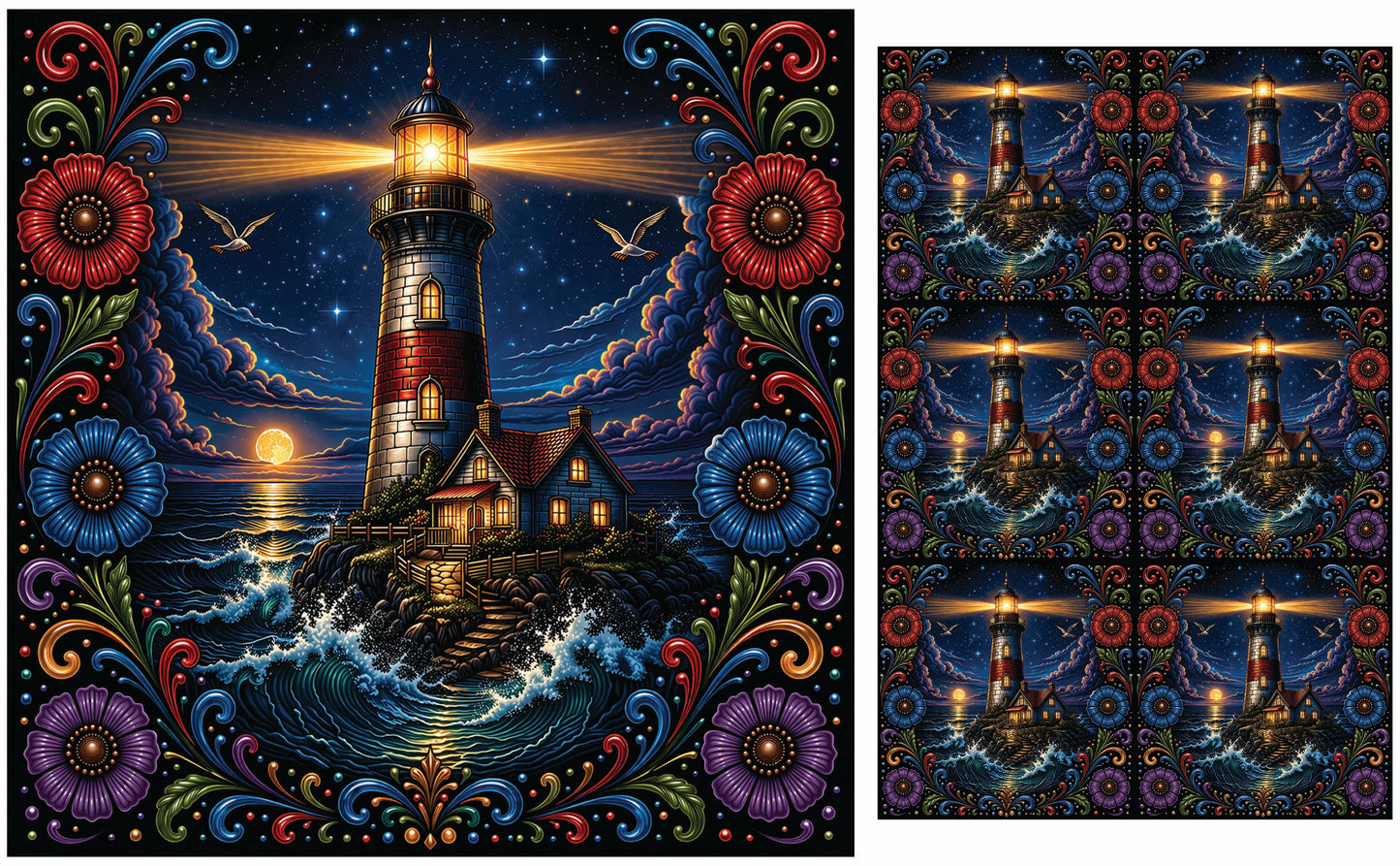 DecoCraft - Studio 1375 - Scenic Tiles Series - Radiant Vida Lighthouse
