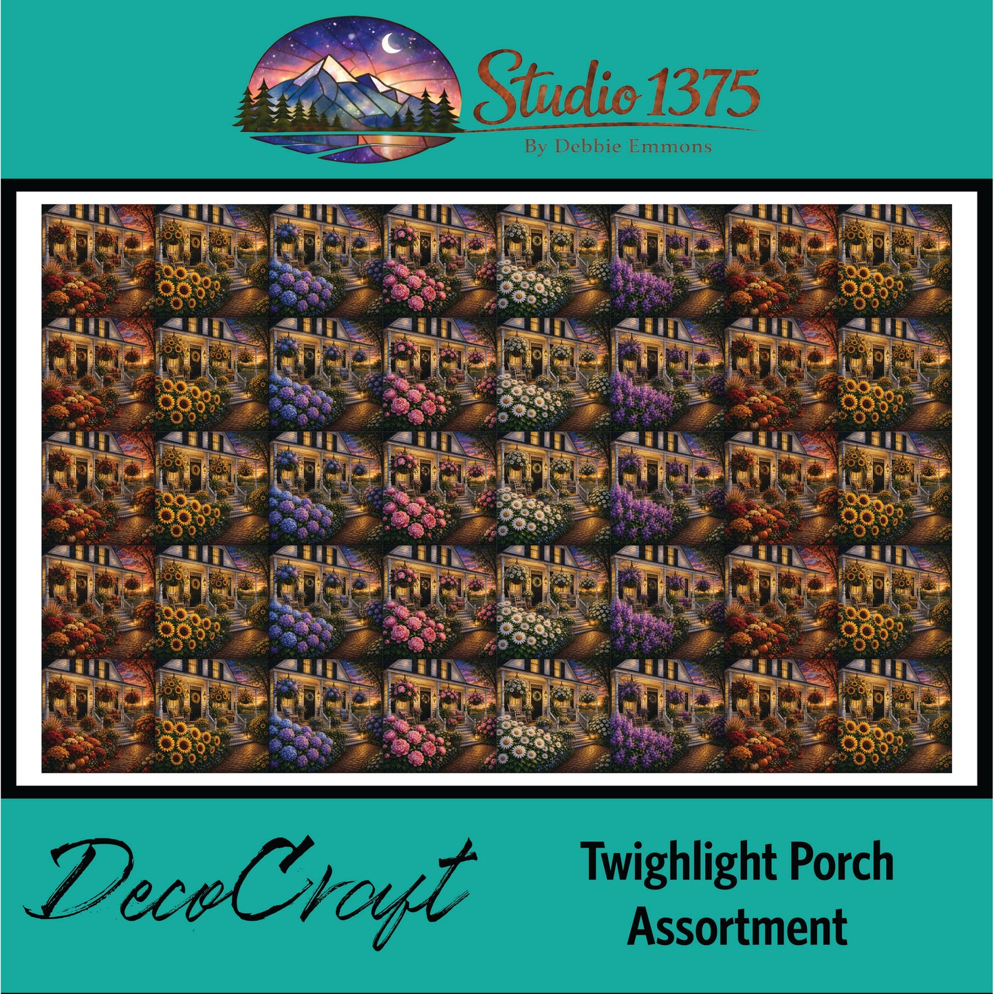 DecoCraft - Studio 1375 - Scenic Tiles Series - Twilight Porch Extra Small Assortment