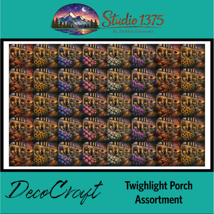 DecoCraft - Studio 1375 - Scenic Tiles Series - Twilight Porch Extra Small Assortment