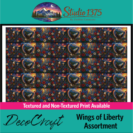 DecoCraft - Scenic Elevated Texture Tiles - Realistic Stained Glass - Wings of Liberty Extra Small Assortment