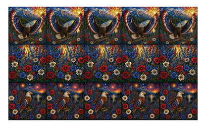DecoCraft - Scenic Elevated Texture Tiles - Realistic Stained Glass - Wings of Liberty Assortment