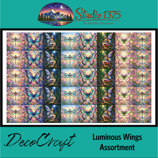DecoCraft - Studio 1375 - Scenic Tiles Series - Luminous Wings Extra Small Assortment