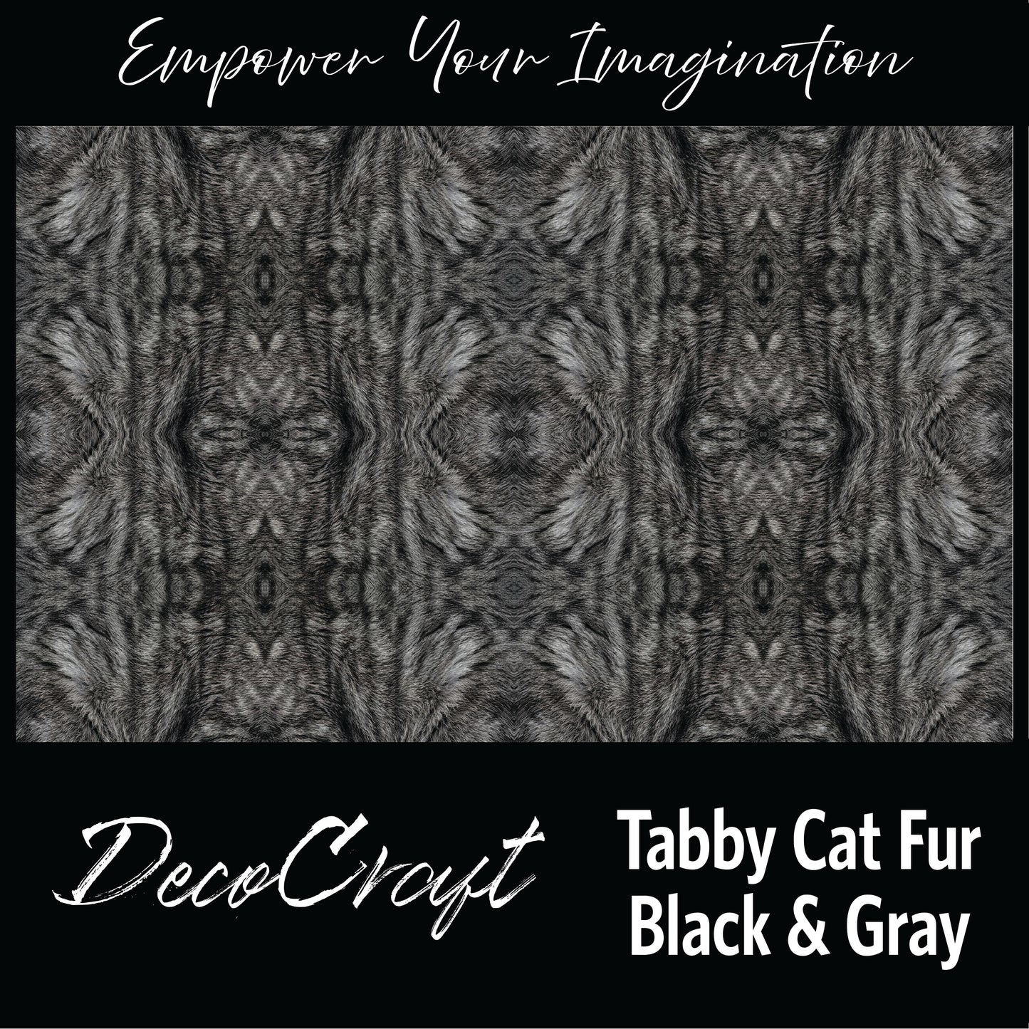 DecoCraft - Textures (Flat) Cat Fur - Black & Gray Tabby