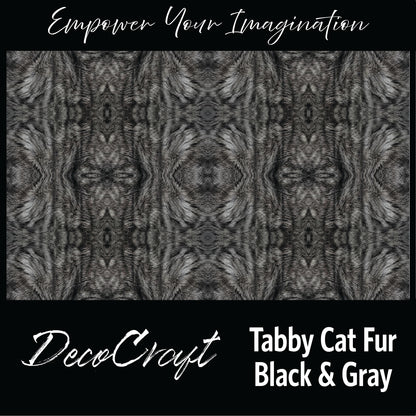 DecoCraft - Textures (Flat) Cat Fur - Black & Gray Tabby