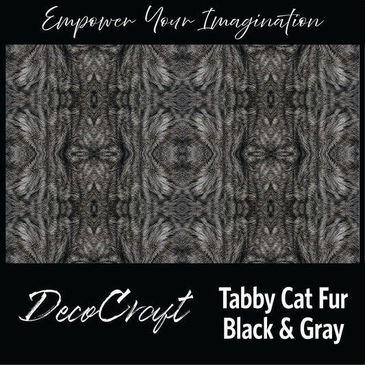 DecoCraft - Textures (Flat) Cat Fur - Black & Gray Tabby
