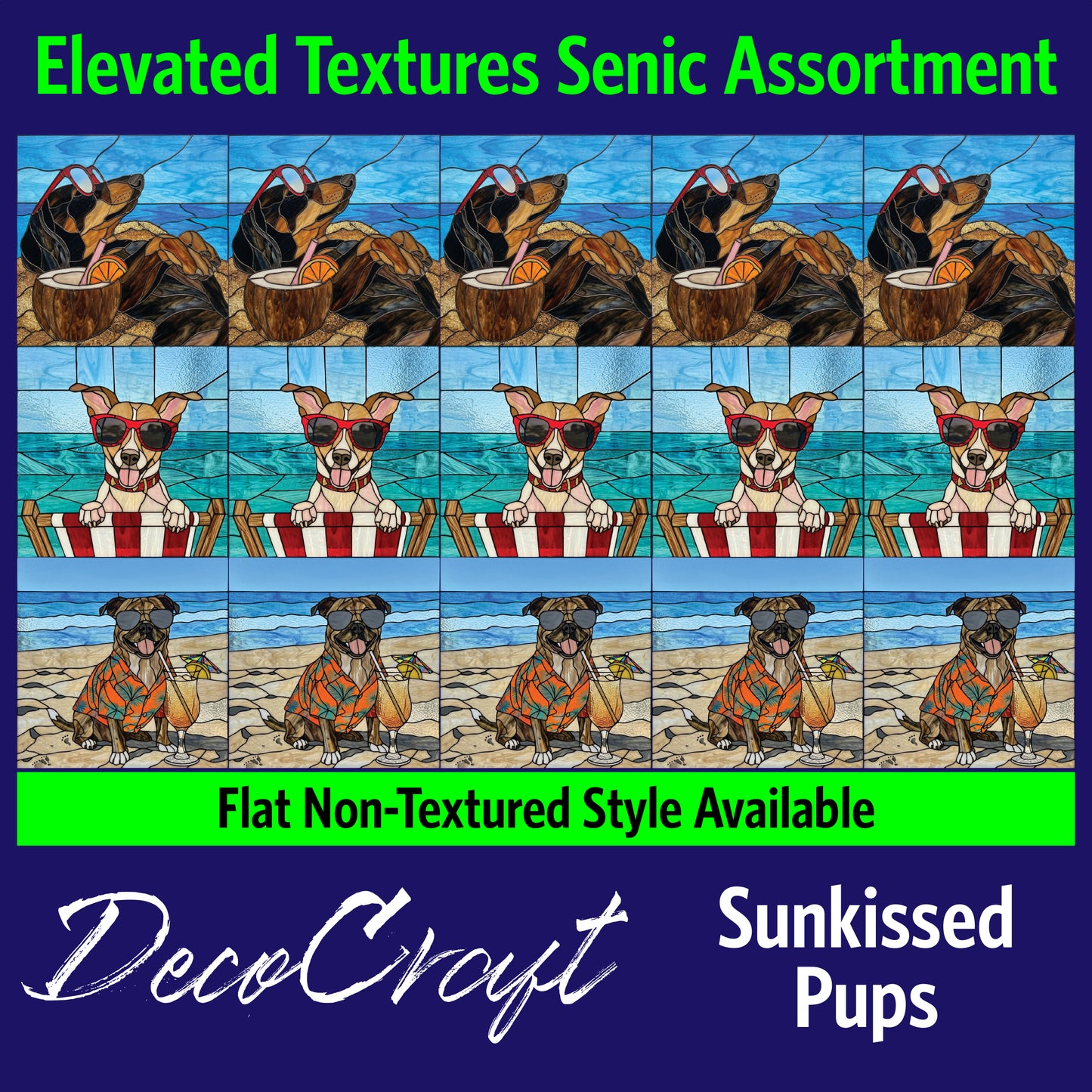 DecoCraft - Scenic Elevated Texture Tiles - Sunkissed Pups