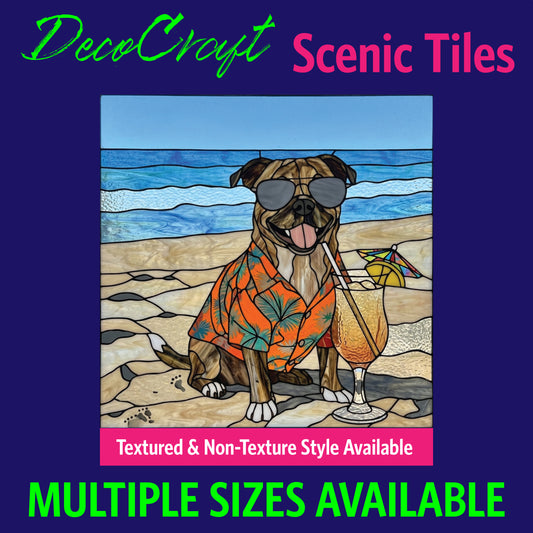 DecoCraft - Scenic Elevated Texture Tiles - Dogs - Tropical Tail