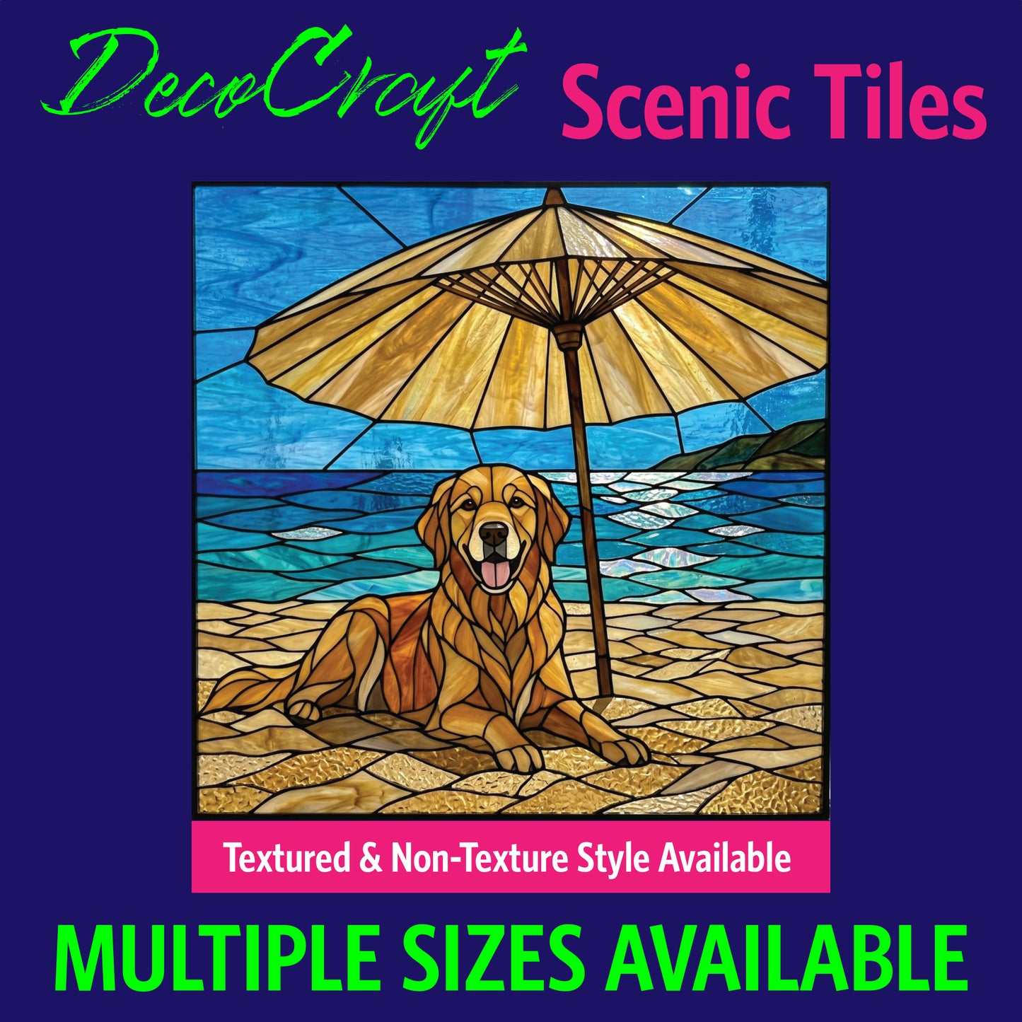 DecoCraft - Scenic Elevated Texture Tiles - Dogs - Golden Shores