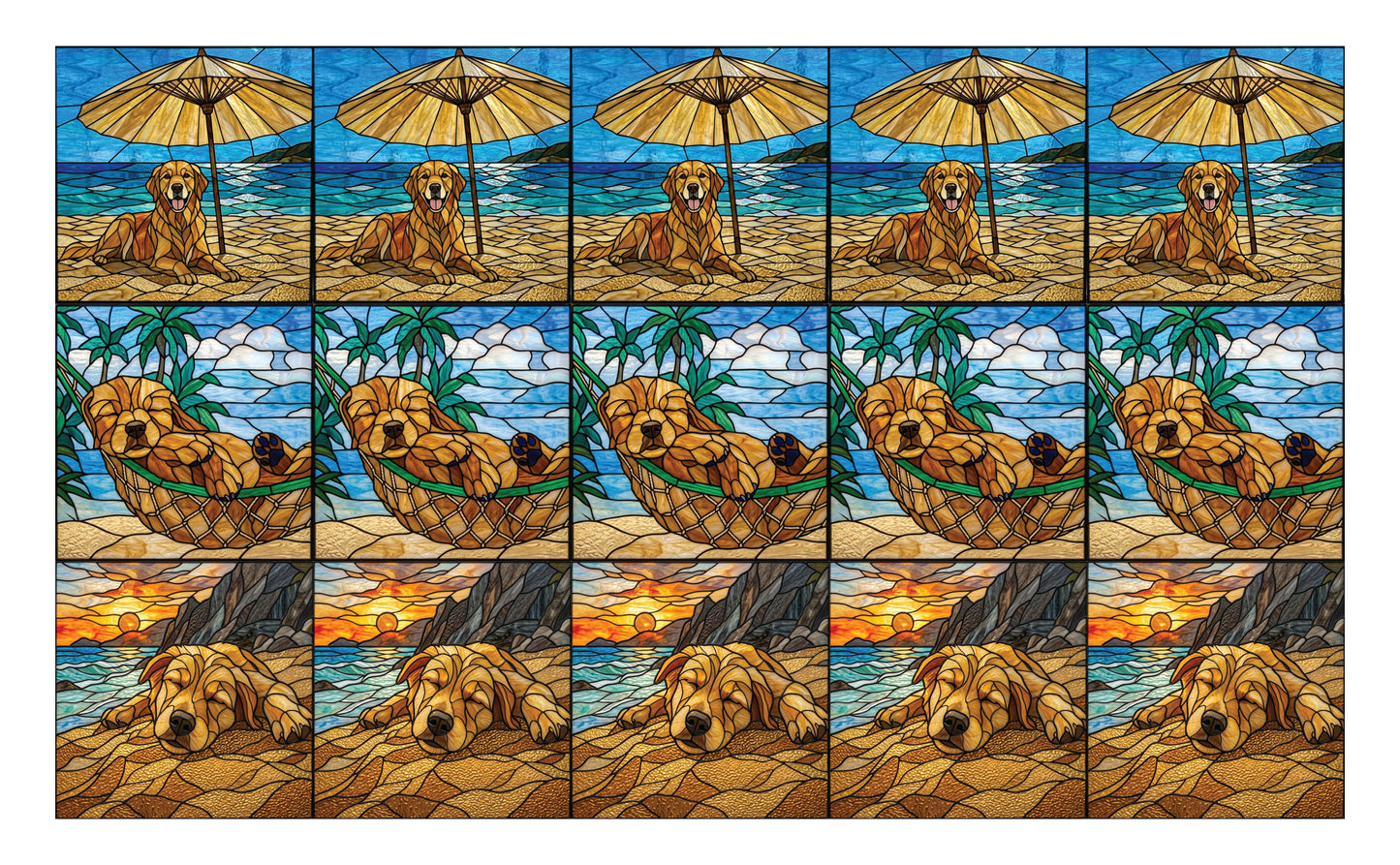 DecoCraft - Scenic Elevated Texture Tiles - Dogs - Seaside Shade