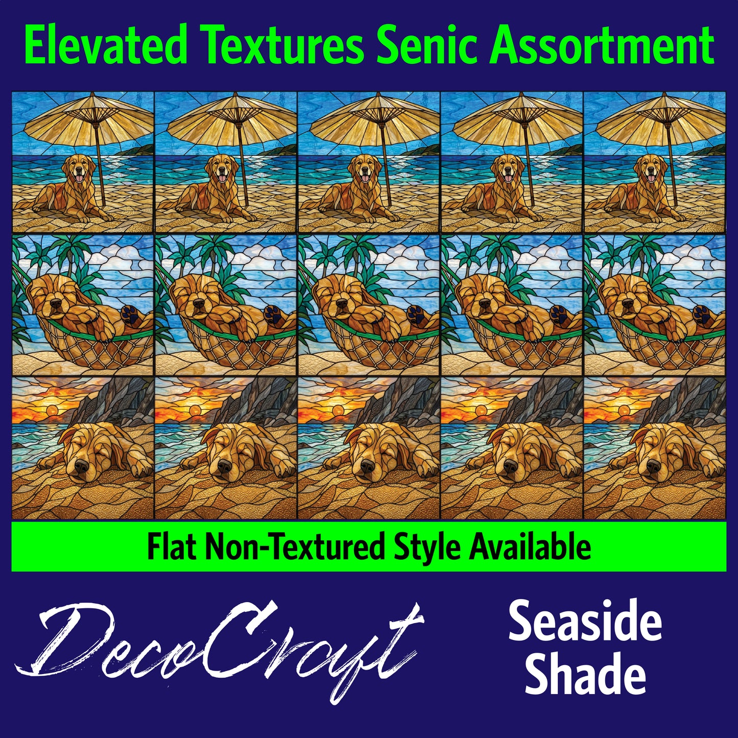 DecoCraft - Scenic Elevated Texture Tiles - Dogs - Seaside Shade