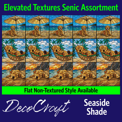 DecoCraft - Scenic Elevated Texture Tiles - Dogs - Seaside Shade