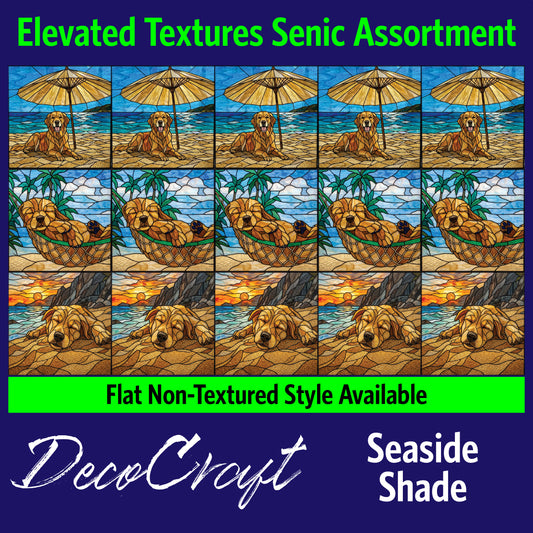 DecoCraft - Scenic Elevated Texture Tiles - Dogs - Seaside Shade