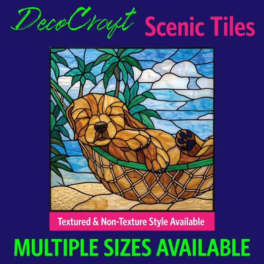 DecoCraft - Scenic Elevated Texture Tiles - Dogs - Island Hammock