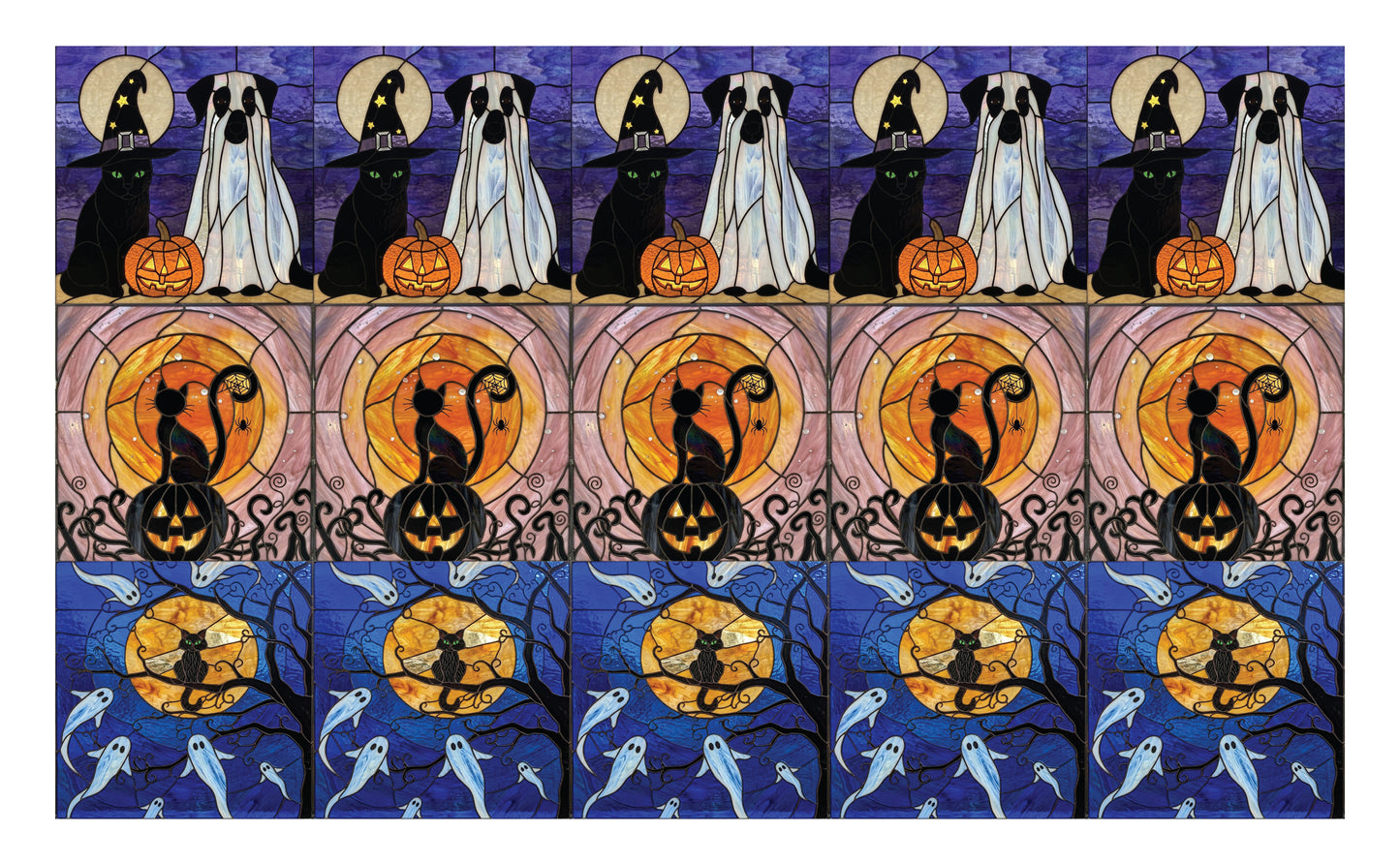 DecoCraft - Scenic Elevated Texture Tiles - Halloween Pets - Moonlight Mischief