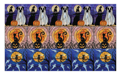 DecoCraft - Scenic Elevated Texture Tiles - Halloween Pets - Moonlight Mischief