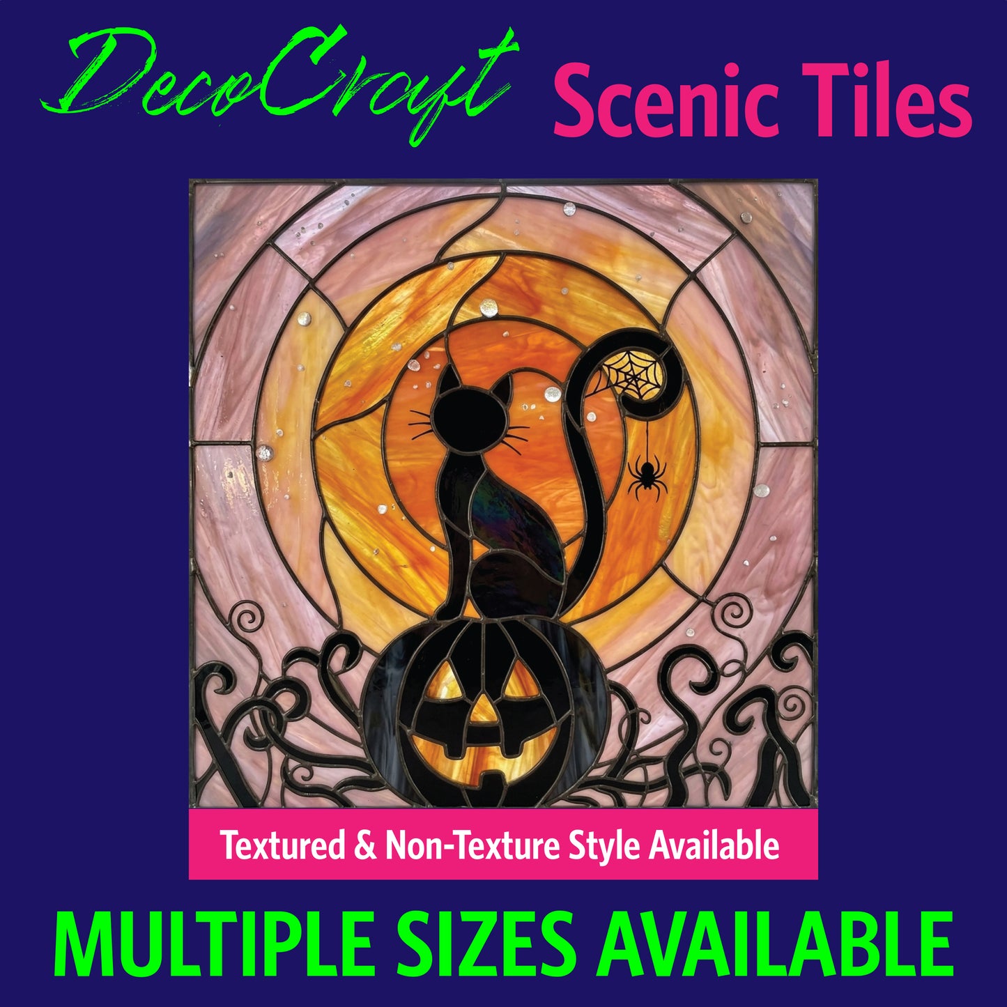 DecoCraft - Scenic Elevated Texture Tiles - Cats - Pumpkin Moon