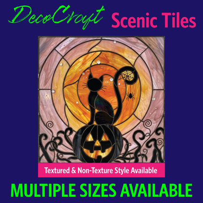 DecoCraft - Scenic Elevated Texture Tiles - Cats - Pumpkin Moon