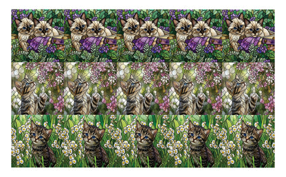 DecoCraft - Scenic Elevated Texture Tiles - Cats - Whiskers in Bloom