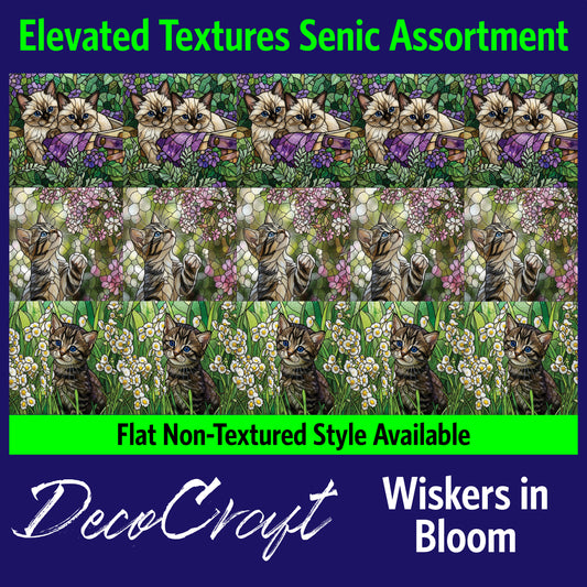 DecoCraft - Scenic Elevated Texture Tiles - Cats - Whiskers in Bloom