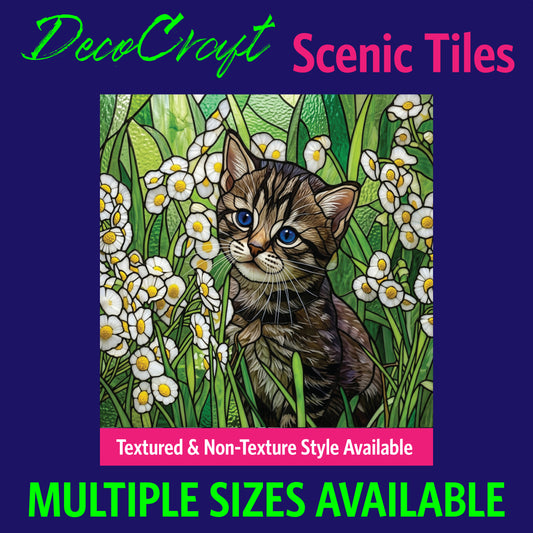 DecoCraft - Scenic Elevated Texture Tiles - Cats - Cuddle Time