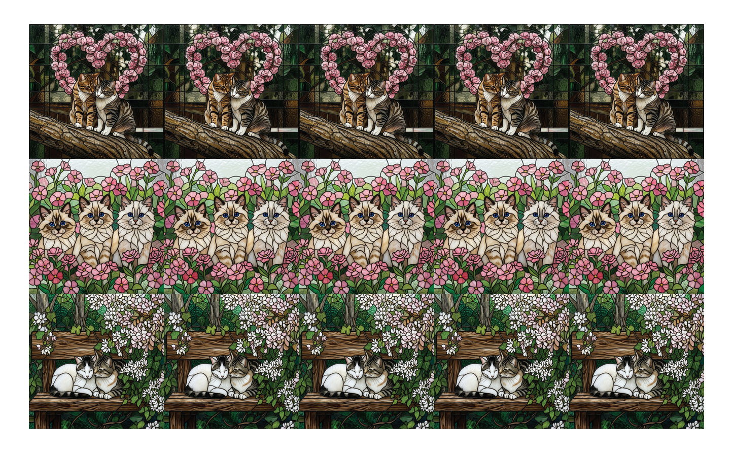 DecoCraft - Scenic Elevated Texture Tiles - Cats - Garden & Whiskers