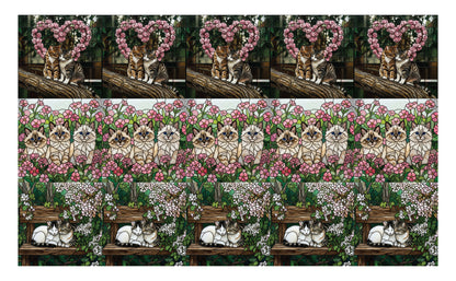 DecoCraft - Scenic Elevated Texture Tiles - Cats - Garden & Whiskers