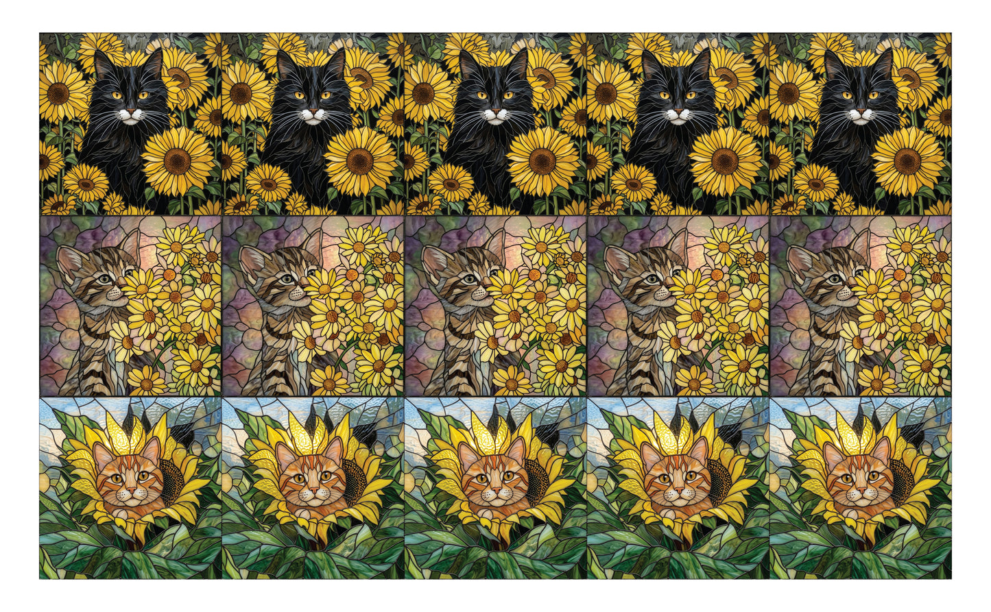 DecoCraft - Scenic Elevated Texture Tiles - Cats - Sunflower Whiskers