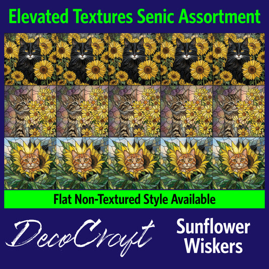 DecoCraft - Scenic Elevated Texture Tiles - Cats - Sunflower Whiskers