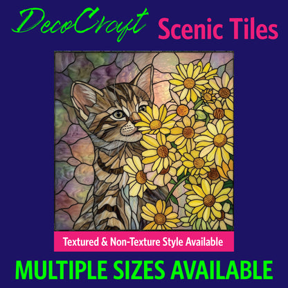 DecoCraft - Scenic Elevated Texture Tiles - Cats - Golden Bloom