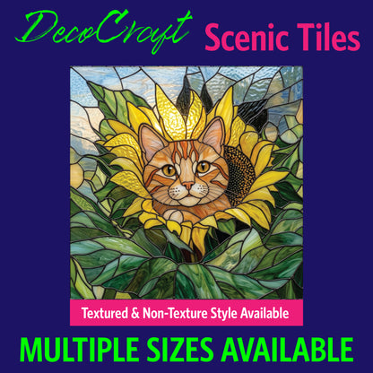 DecoCraft - Scenic Elevated Texture Tiles - Cats - Sunflower Surprise