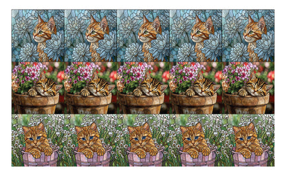 DecoCraft - Scenic Elevated Texture Tiles - Cats - Blooming Whiskers