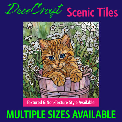 DecoCraft - Scenic Elevated Texture Tiles - Cats - Petals & Tiny Paws