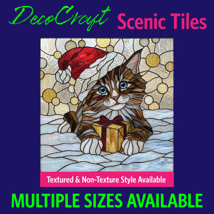 DecoCraft - Scenic Elevated Texture Tiles - Cats - Santa Paws - Kitten