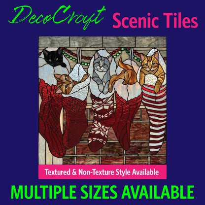 DecoCraft - Scenic Elevated Texture Tiles - Cats - Stocking Stuffers - Kittens