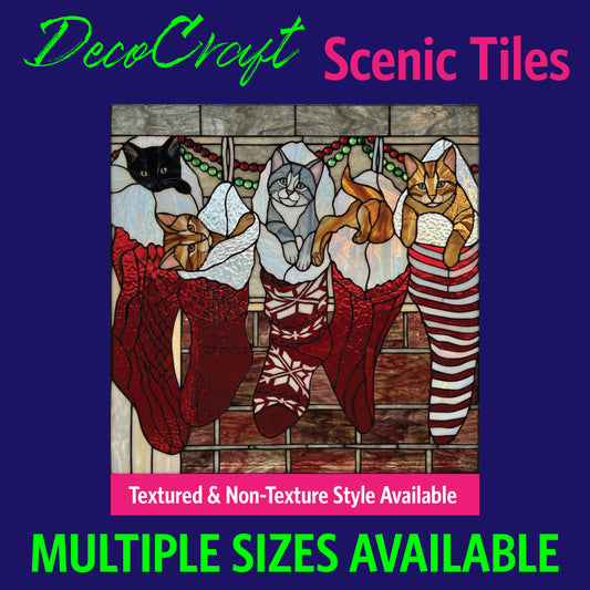 DecoCraft - Scenic Elevated Texture Tiles - Cats - Stocking Stuffers - Kittens
