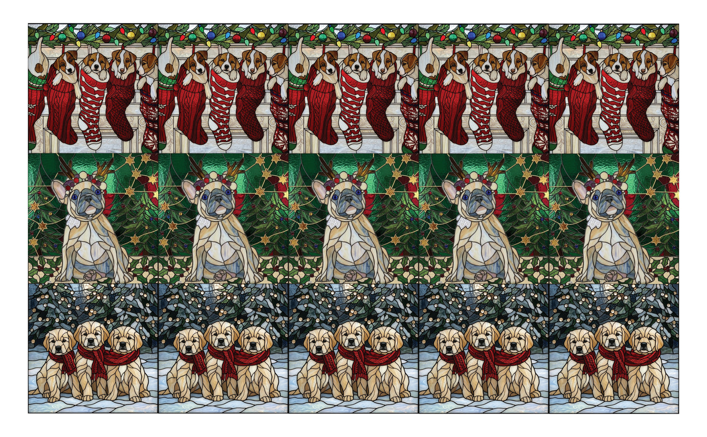 DecoCraft - Scenic Elevated Texture Tiles - Dogs - Yuletide Paws