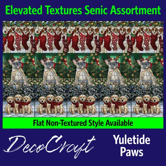 DecoCraft - Scenic Elevated Texture Tiles - Dogs - Yuletide Paws