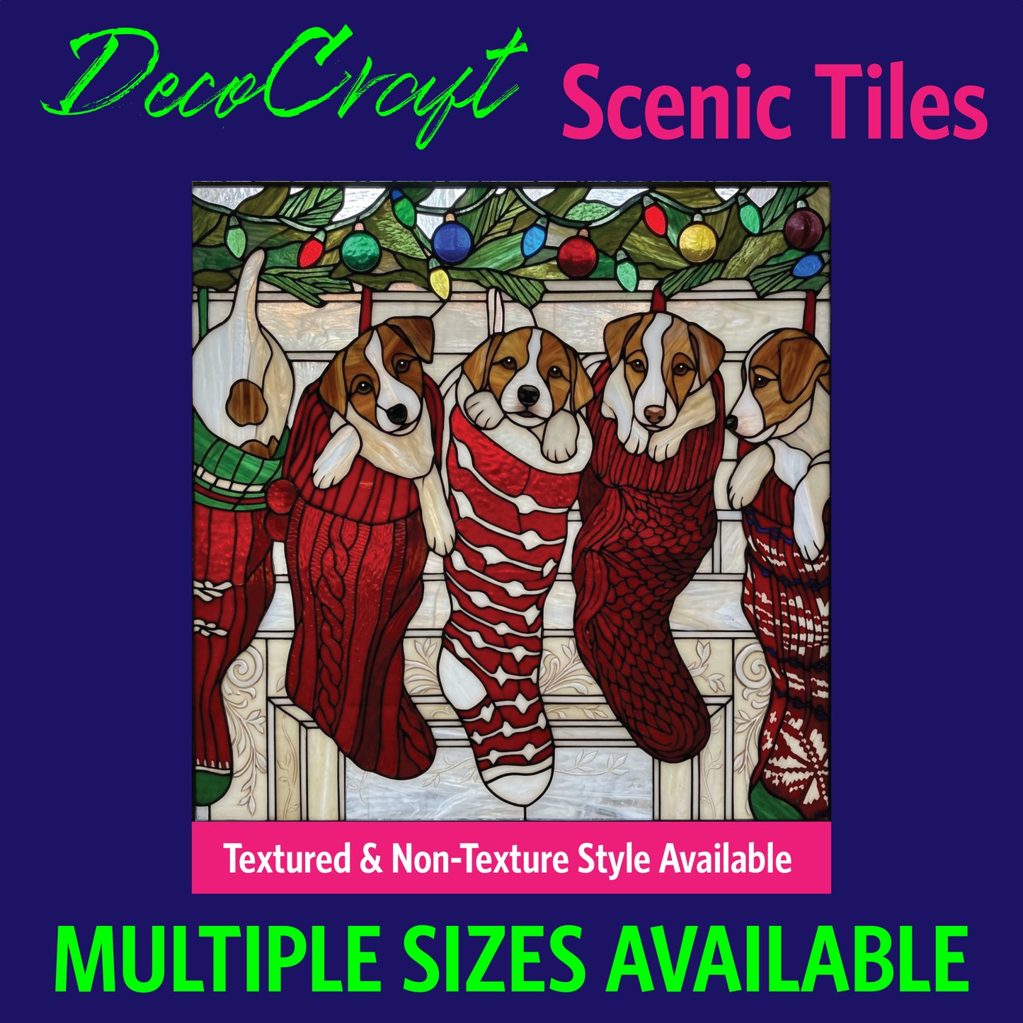 DecoCraft - Scenic Elevated Texture Tiles - Dogs - Stocking Stuffers - Pups