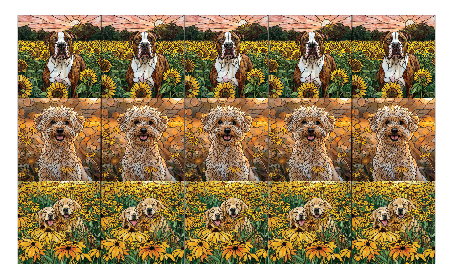 DecoCraft - Scenic Elevated Texture Tiles - Dogs - Blooming Paws I
