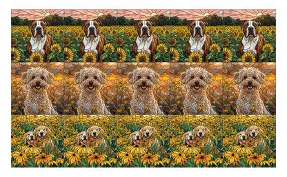 DecoCraft - Scenic Elevated Texture Tiles - Dogs - Blooming Paws I